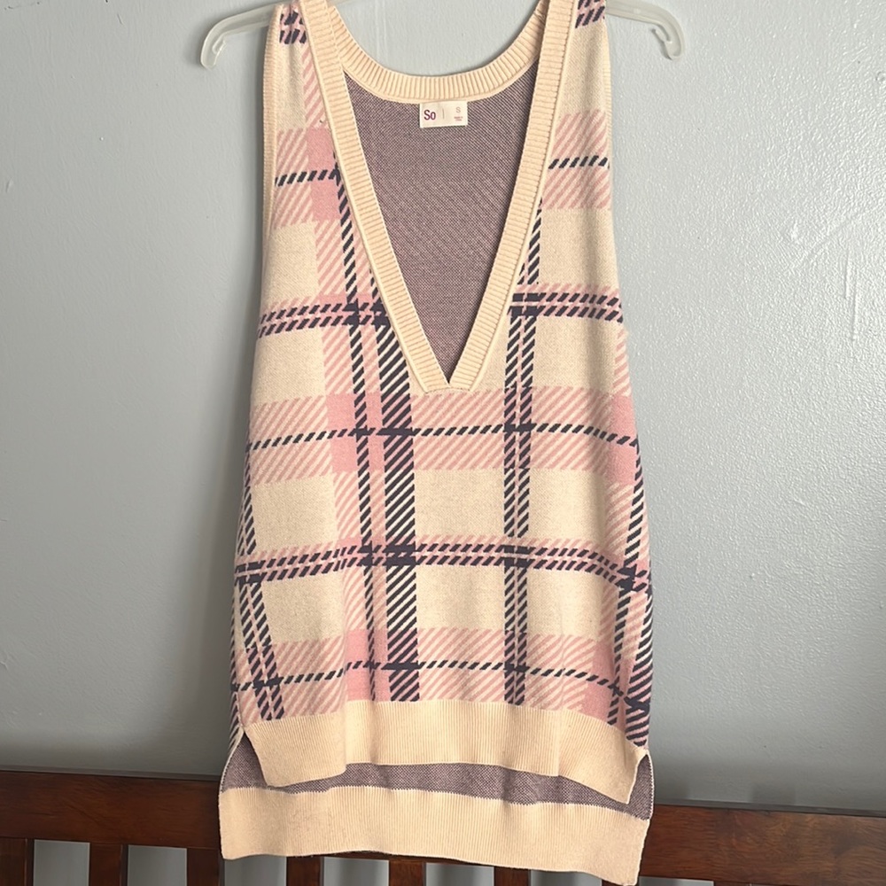 Plaid sweater vest